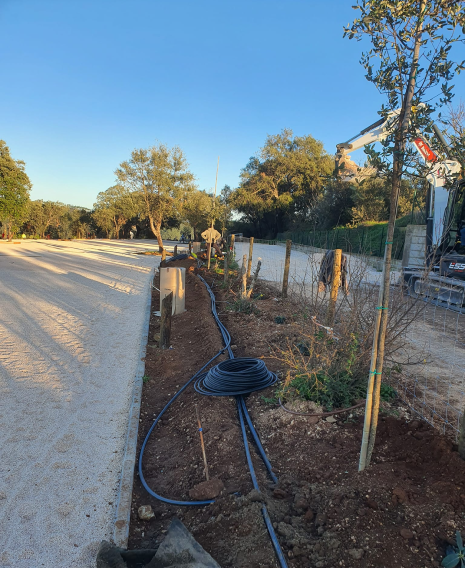 Instalação de relva e rega automática